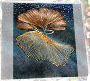 Modern jellyfish art glass painting