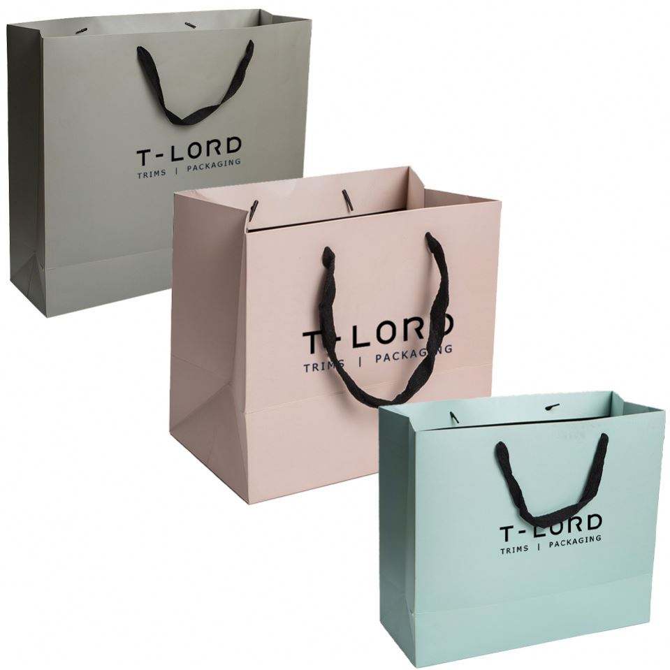 Custom Luxury Matte Smooth Cardboard Packaging Bag with Easy Carry Handle for Perfume, Mascara, Skin Care Shopping Bag 