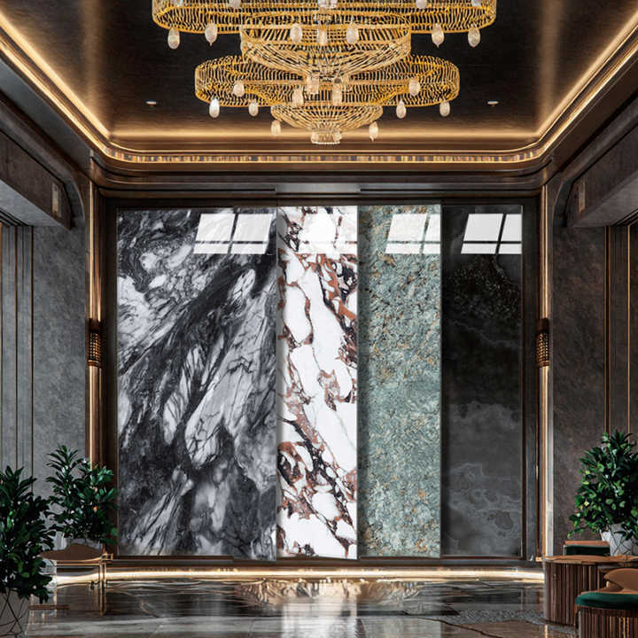 High-end glossy marble imitation ceramic tiles 750*1500mm for offices and hotels 
