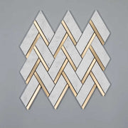 Carrara Marble Rainbow Stone Mosaic Thai Copper Mixture