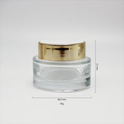 Eco-friendly glass cosmetic cream jar with black plastic/aluminum lid for skin care cream, face cream, eye cream packaging 