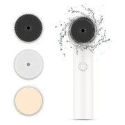 Electric facial cleanser with soft, skin-friendly, waterproof silicone brush head 