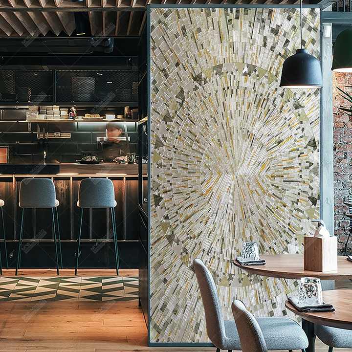 New design 3D hand cut gold mirror mosaic painting 