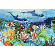 New dolphin art glass mosaic pattern for wall decoration 