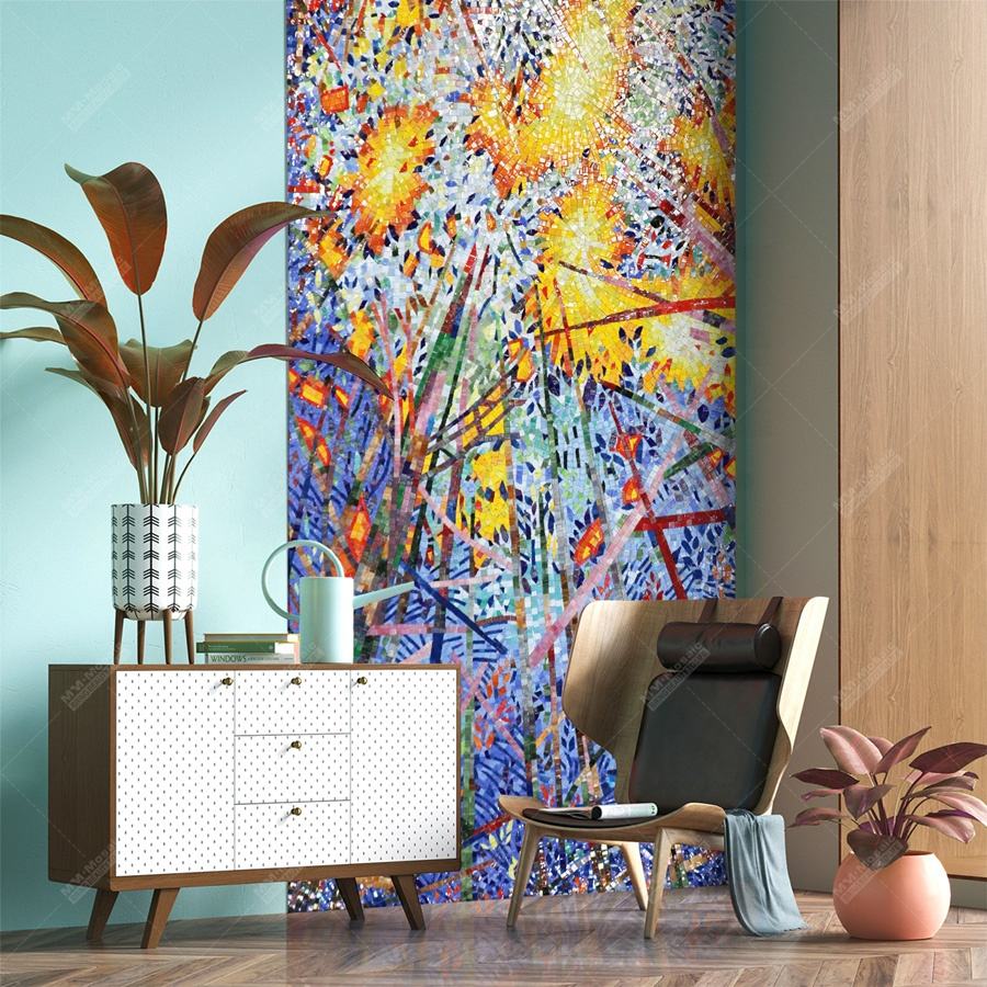 Handmade glass mosaic wall art decoration 