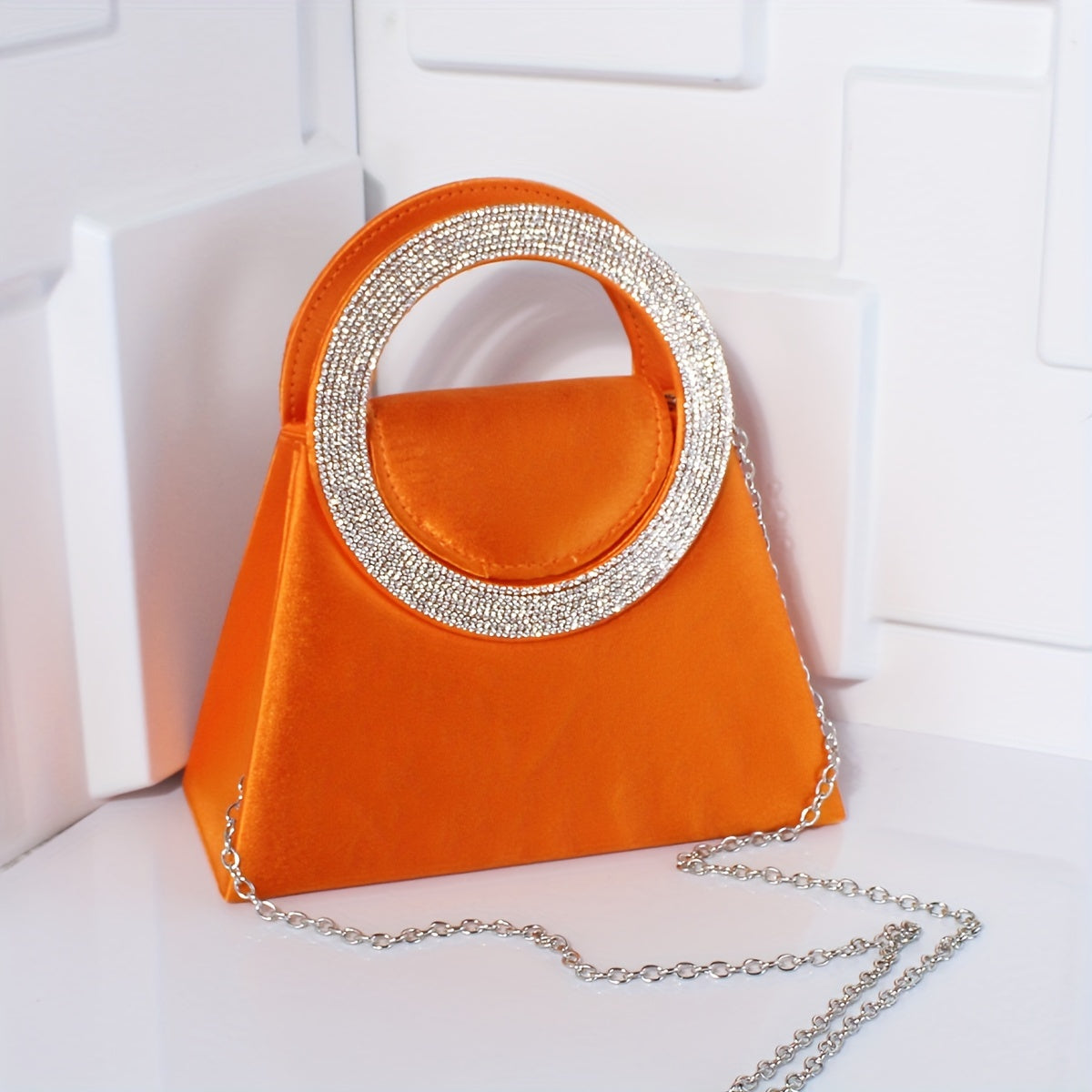 優雅高端水鑽晚會舞會單肩斜挎鏈條包，女士優雅手提包，女士派對包，女士優雅包，特殊場合錢包，正式活動手拿包，迷人斜挎包