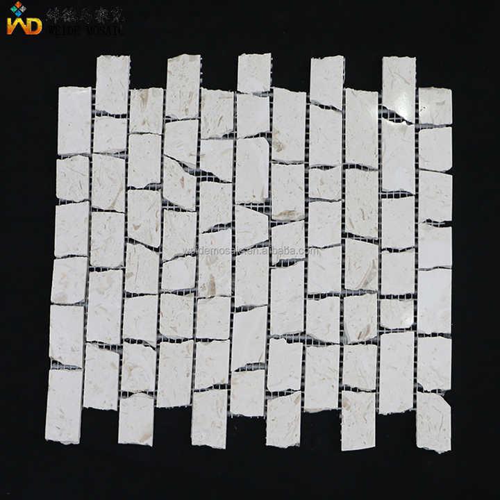 Milky white marble mosaic tiles 