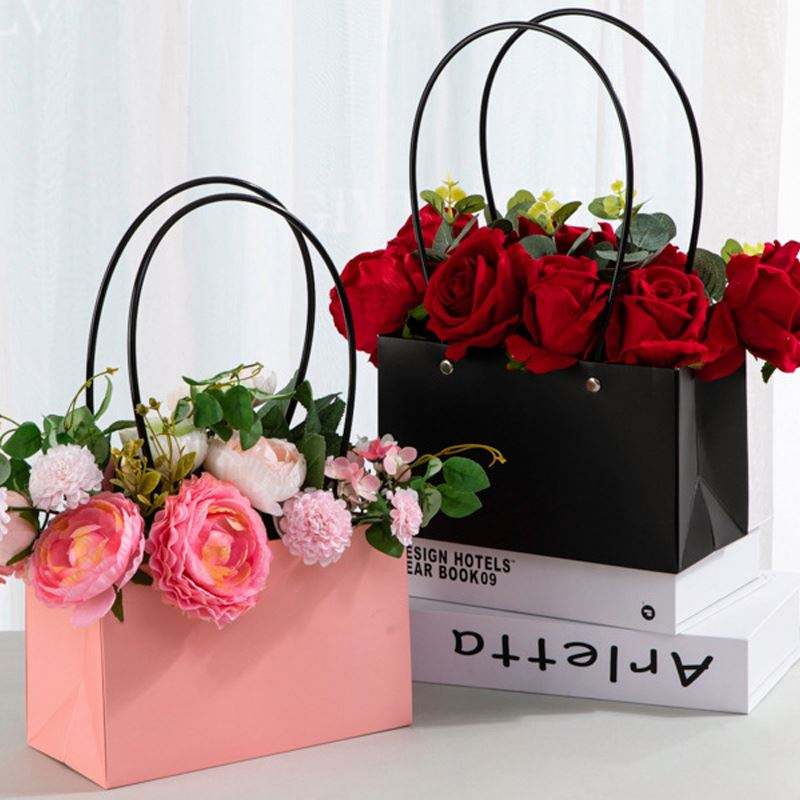 Wholesale Small Brown Kraft Paper Gift Bags with Handles, Custom Design, for Bouquets, Crafts, Candles 