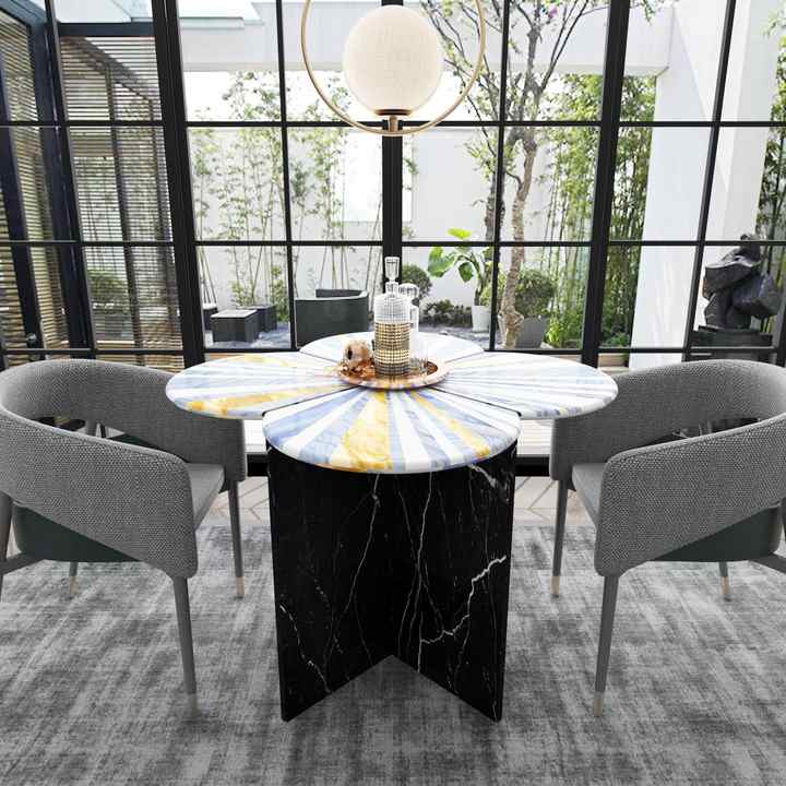 CenturyMosaic Modern Design Orange Stone Table