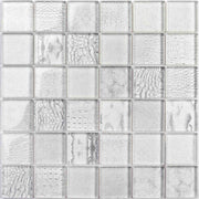48x48x8mm modern glass mosaic tiles digital printed wild animal pattern wood grain style for kitchen, bathroom, living room, outdoor 