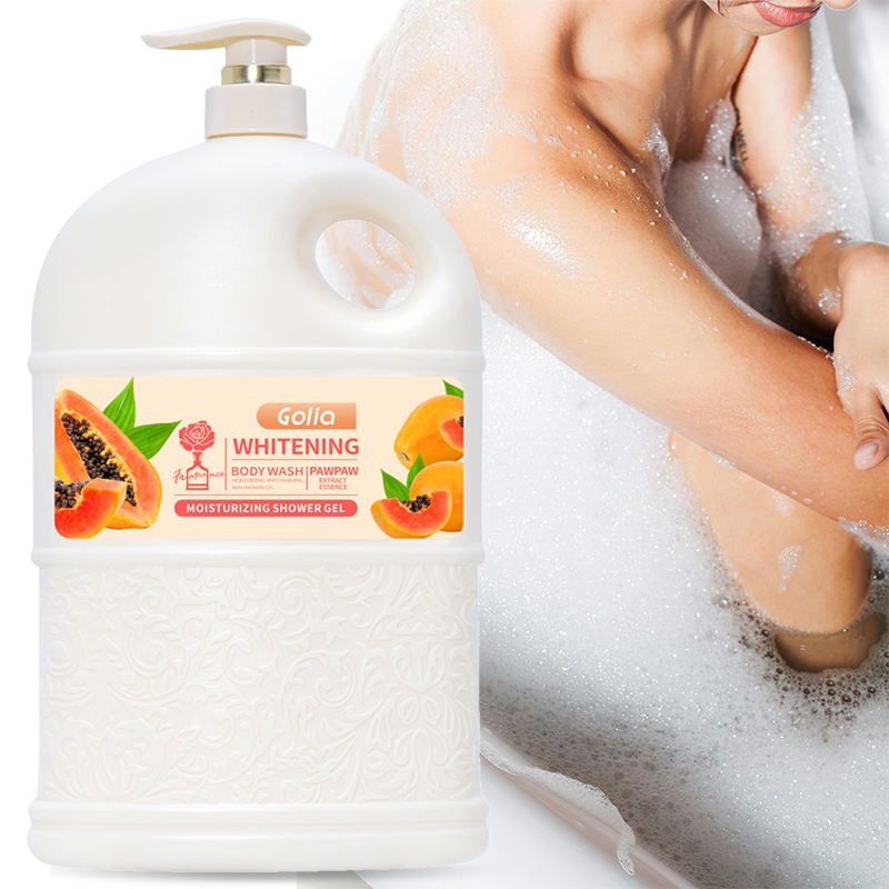 Wholesale Customized 2.08L Organic Papaya Moisturizing Body Wash Natural Plant Extracts Exfoliating Whitening Body Wash for Women 