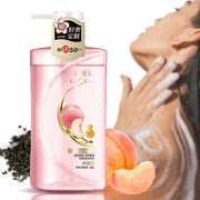 OEM Fresh Moisturizing Peach Shower Gel, Wholesale Toiletries Transparent Packaging, Peach Oolong Tea Shower Gel 