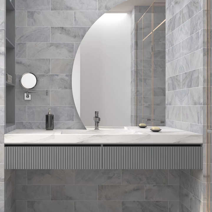 Andes Grey Marble Mosaic Tiles Modern Design Glossy