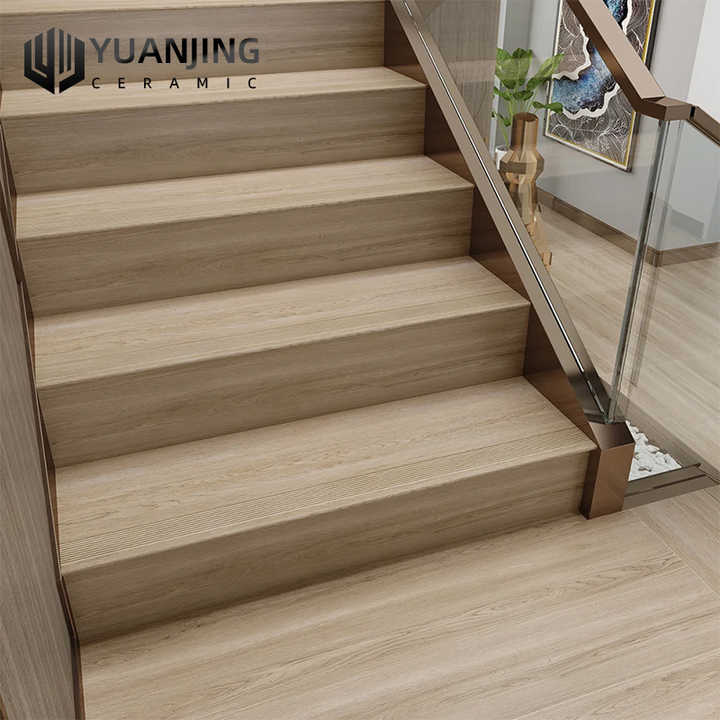 Matte wood grain staircase tiles, interior, 470x1200mm 