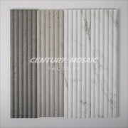 Centurymosaic Gray White Striped Marble Tile
