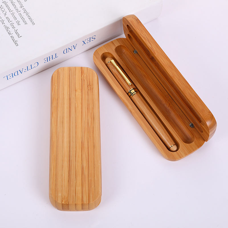 Luxury Bamboo Wood High-End Designer Pen Box Set, Custom Logo, Bamboo Gift Box Included 