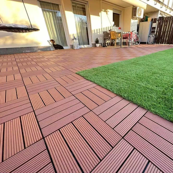 DIY assembled outdoor wood plastic flooring panels 