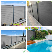 Classic Retail Wood Plastic Composite Fence Panels, Half Gap, 6 Foot, Partial Coverage 