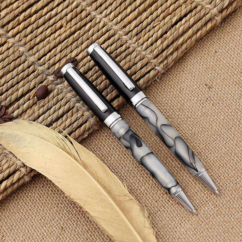 Wholesale acrylic metal body rotating ballpoint pen corporate promotional gifts with logo printed 