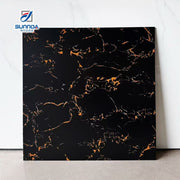 Gạch lát sàn đá cẩm thạch đen màu tối, phong cách rustic, mờ, chống trơn