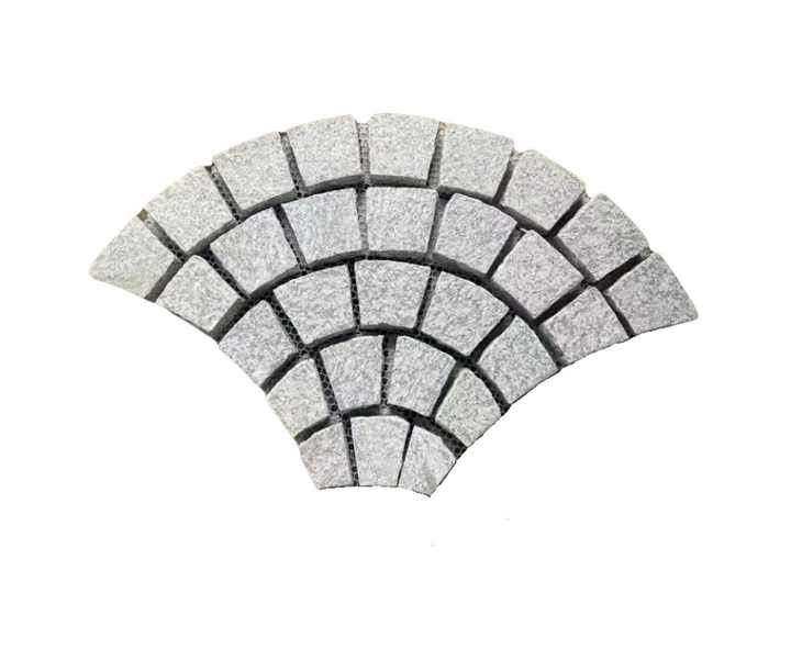 Custom White Fan Shape Granite For Outdoor Flooring 