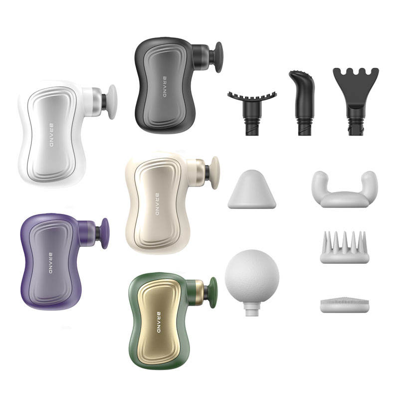 Healthpal Mini Vibration Massage Gun Handheld Deep Tissue Muscle 8 Heads Pocket Size Rechargeable Easy to Carry 