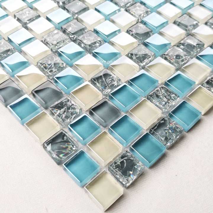 Modern design glass mosaic tiles, glossy, 4mm thick, interior decoration 