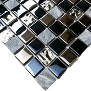 4mm modern glass mosaic tiles, stone and marble wood grain style wall decoration 