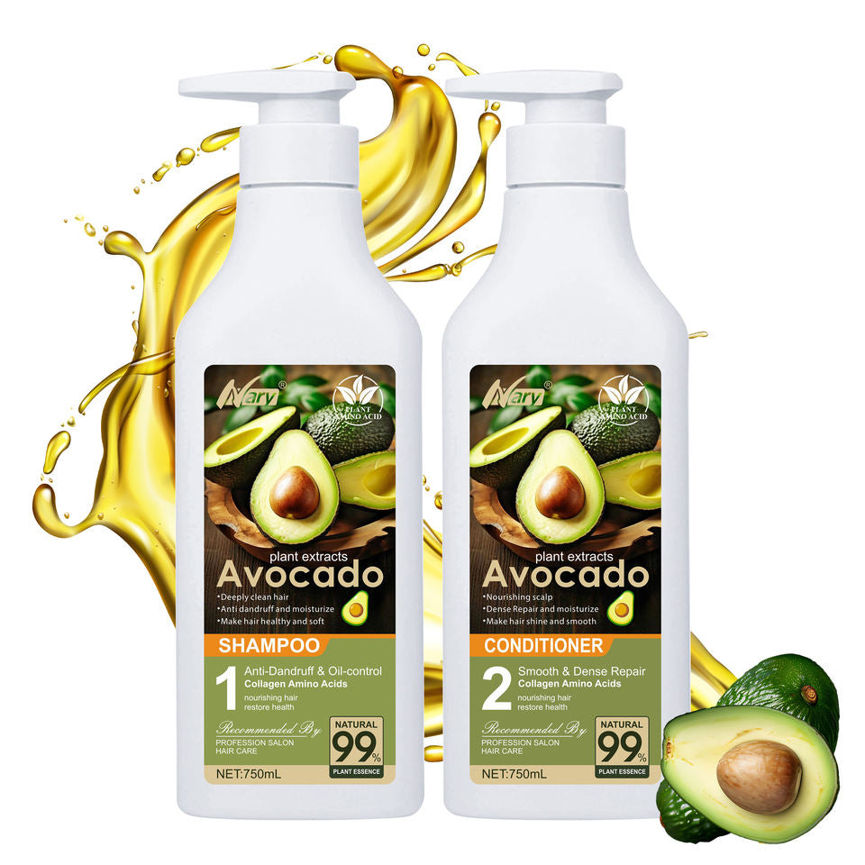 Nary Wholesale Vegan Coconut Avocado Oil Shampoo Conditioner Set Smoothing Oil Control Nourishing Moisturizing Hair 