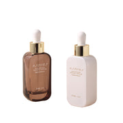 50ml luxury flat glass bottle, rounded corner plastic cap, dropper, used for Skin Cream, Perfume, Essential Oil, packaged with box 