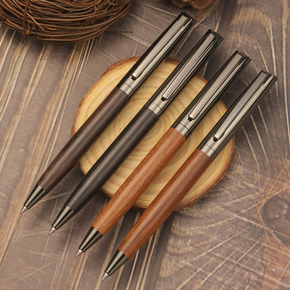 Luxury metal wooden ballpoint pen, custom brand logo 