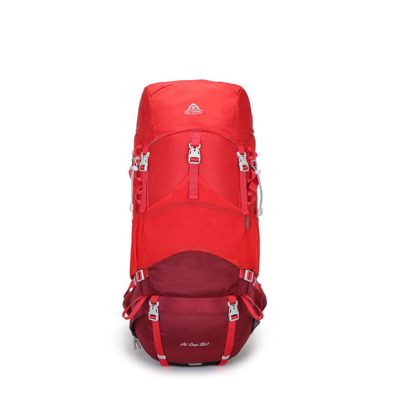 AIONE KA-8222 55L Waterproof Hiking Backpack with Raincoat, Large Outdoor Sports Travel Climbing Backpack 