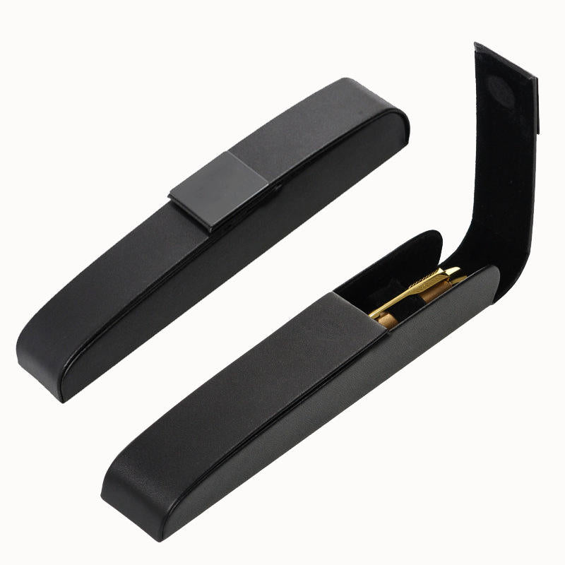 Factory Wholesale Luxury Leather Pen Case Magnetic Folding Lid Hot Selling Cross Border Custom Printed Metal Packaging For School Office