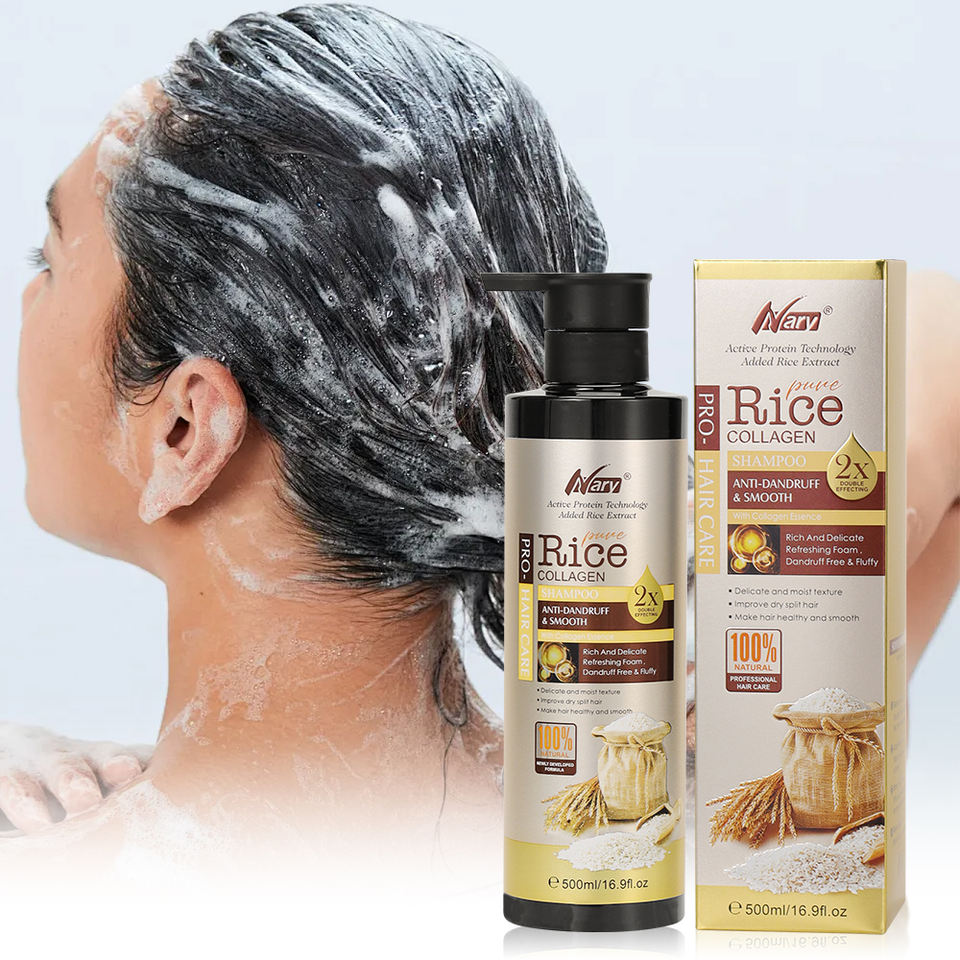 Nary Dầu gội Biotin Nước vo gạo Công thức làm dày tóc tự nhiên Kích thích mọc tóc Làm mượt tóc Ngăn rụng tóc