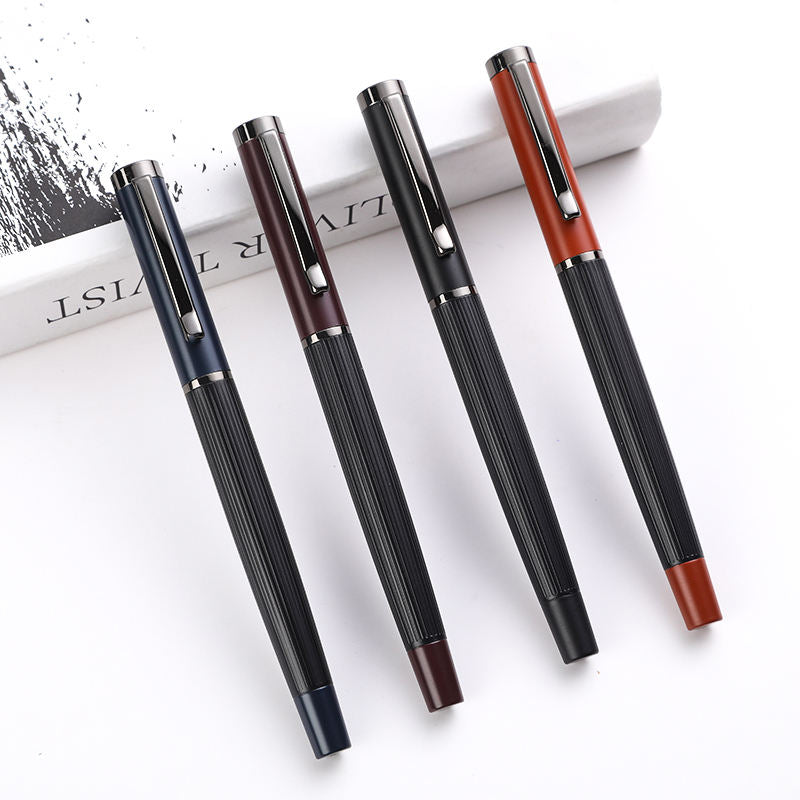 High quality stainless steel fountain pen, custom logo printing, for advertising and financial corporate gifts 