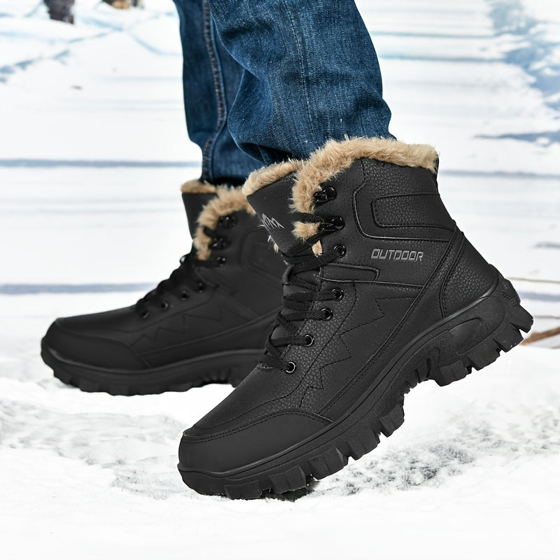 Giày Leo Núi Nam Cổ Cao Lót Lông Dày Chống Thấm