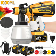 High Pressure Electric Airless HVLP Paint Sprayer with 2 Rechargeable Batteries, 33.81oz Container, Easy to Clean for House Painting Furniture Cabinets Walls Doors Car Repair DIY