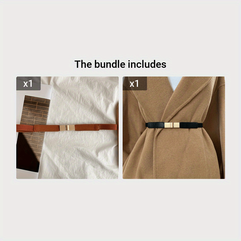 Thắt Lưng Nữ Co Giãn Đen Vàng - Phong Cách Cổ Điển