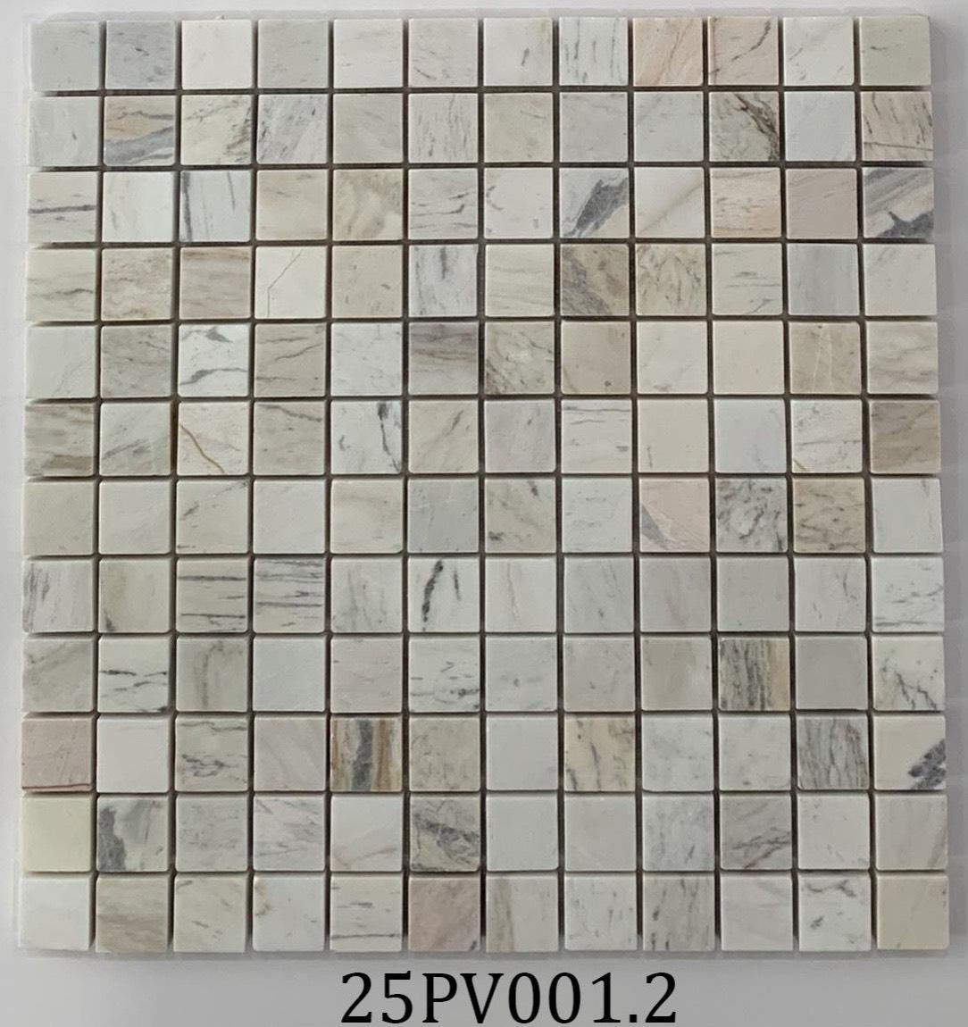 Square glossy wood grain chip mosaic stone 25PV001.2