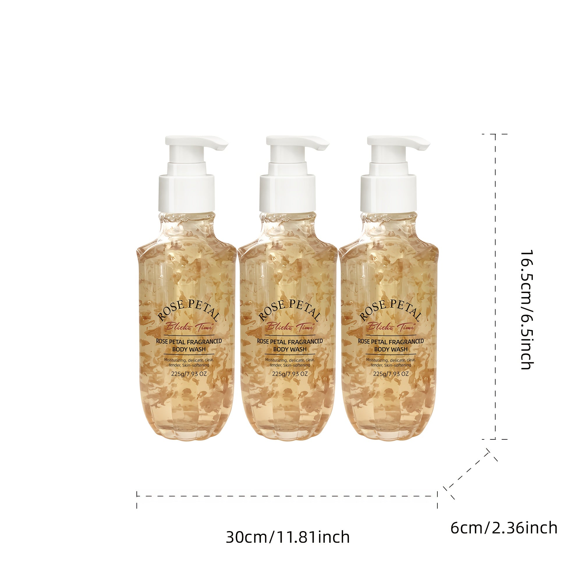 Set of 3 Gentle Rose Shower Gels