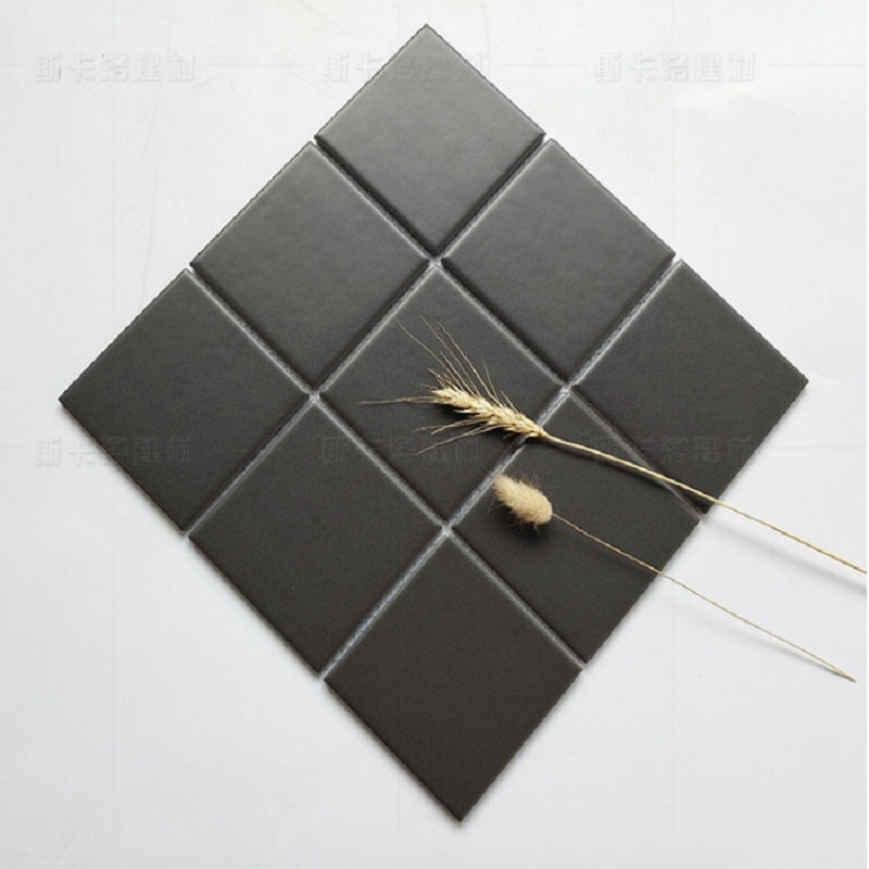 Black chip matte mosaic tile, size 100x100mm, code Y97808
