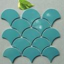 Blue fish scale mosaic, glossy enamel GP-FT118B6