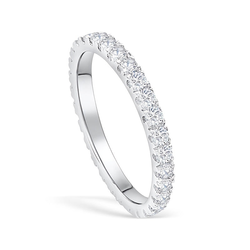 Moissanite Engagement Ring 925 Sterling Silver Finger Ring Eternity CZ Small Engagement Ring - Daisan Mart