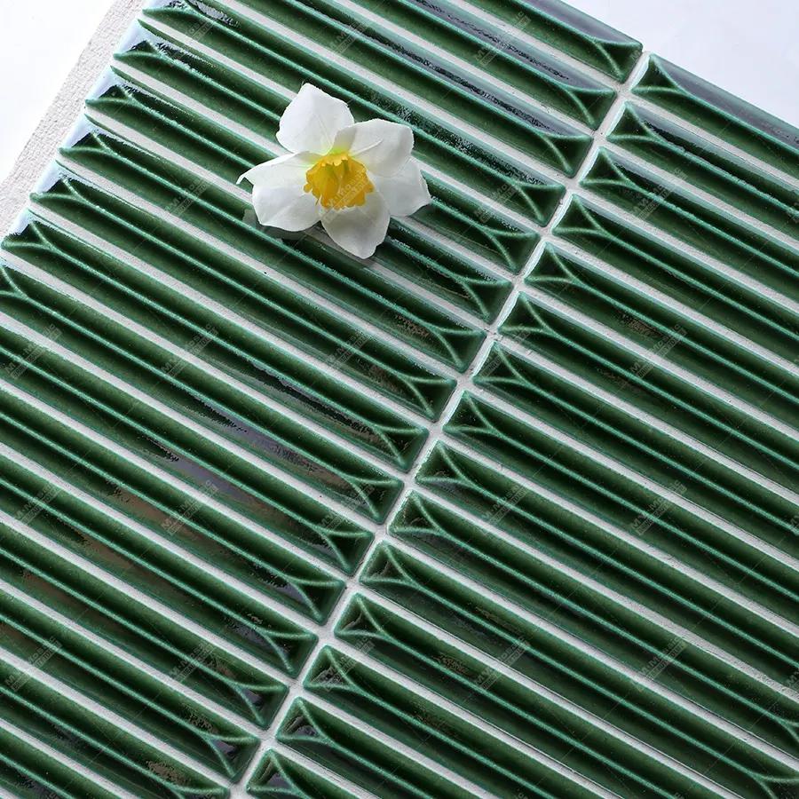 Green Chopstick Mosaic Tile Code MHT 118