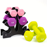 Non-Slip Neoprene Dumbbells with Colorful Holder