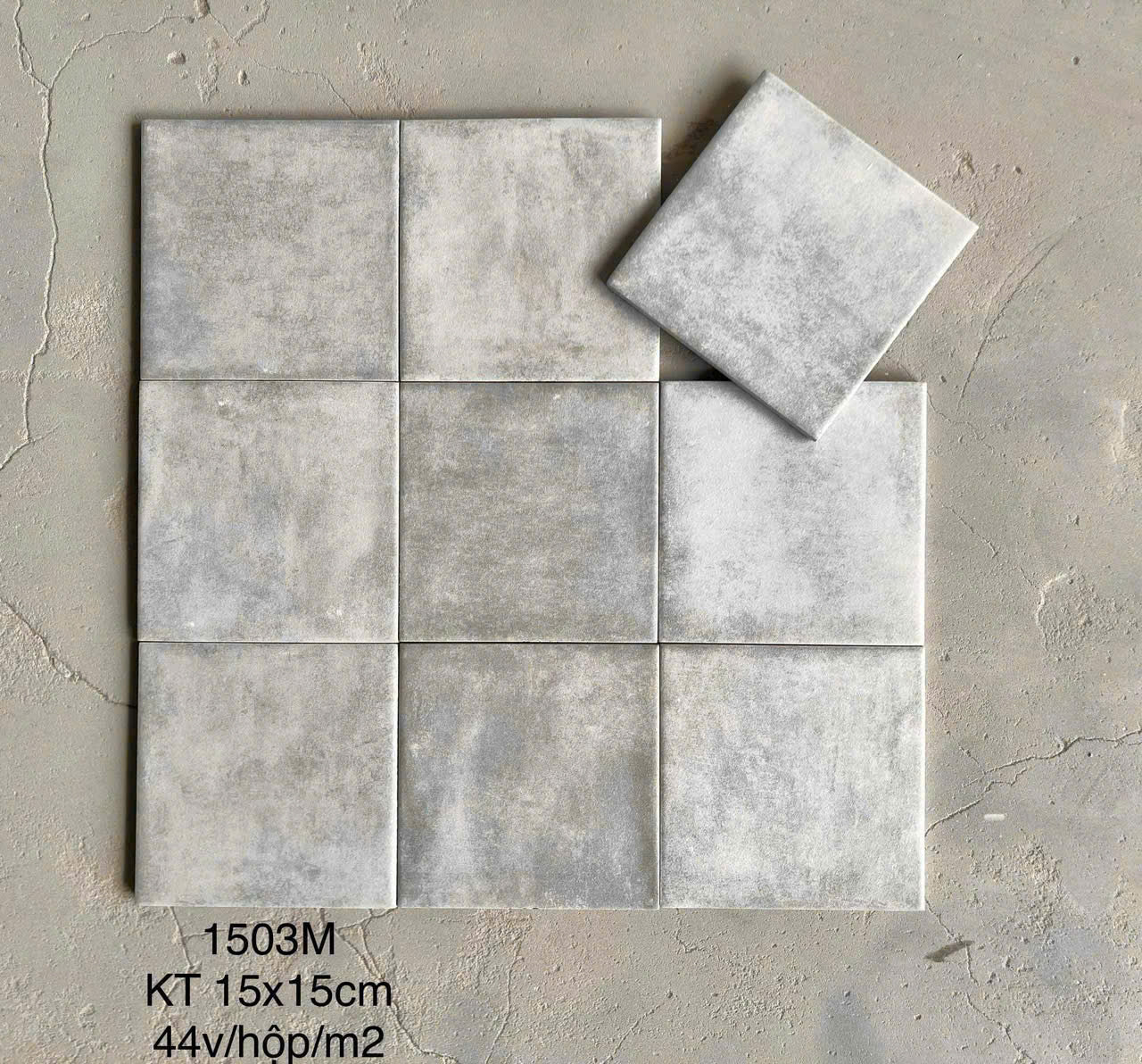 LAN 1503M matte gray tile, size 150x150mm (1h/1m/44v/17.5kg)