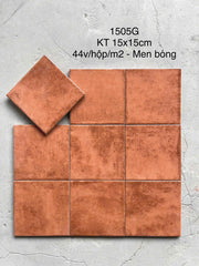 Glossy orange tile, size 150x150mm (1h/1m/44v/17.5kg) 