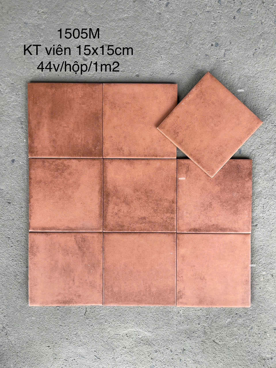 Matte orange tile, size 150x150mm (1h/1m/44v/17.5kg)1505M
