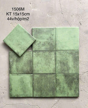 LAN 1506M matte green tile, size 150x150mm (1h/1m/44v/17.5kg) 