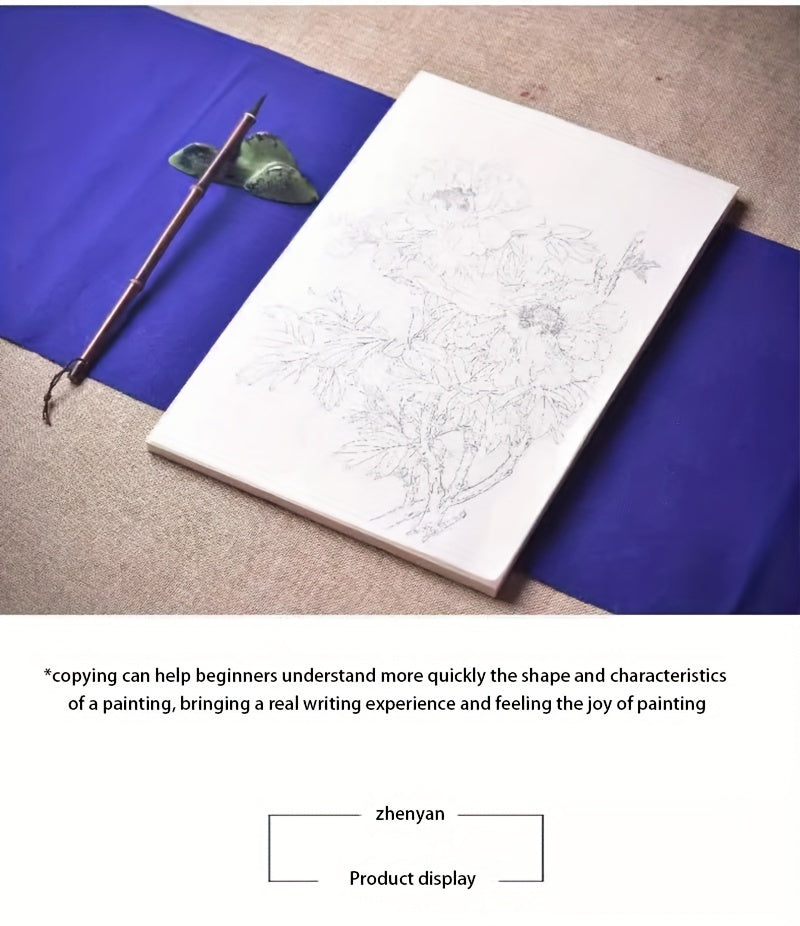 95pcs Beginners Art Kit - White Draft Flower Painting Album & Manual - Black & White Sketches, Watercolor, Chinese Pigments, Color Separation Technique - Perfect for Aspiring Artists Creative Journey